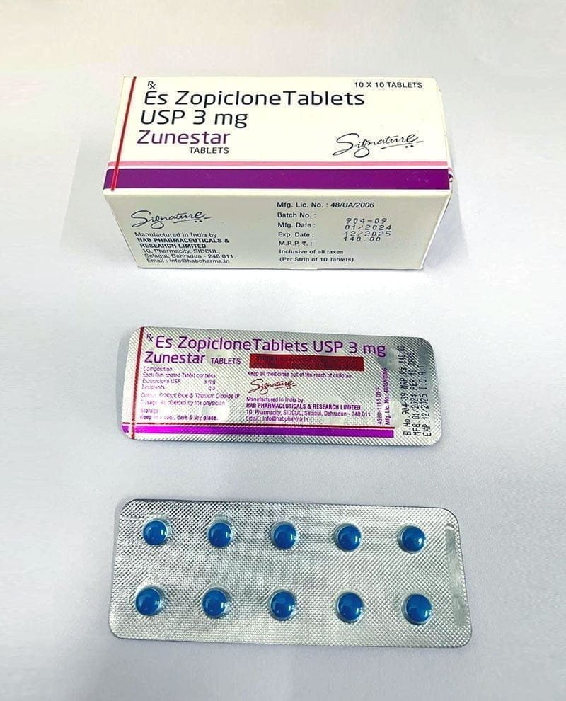 Zunestar (Eszopiclone tablets USP 3 mg)