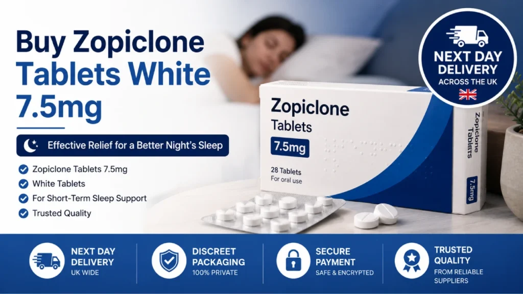 Buy Zopiclone Tablets White 7.5mg with Next Day Delivery in the UK